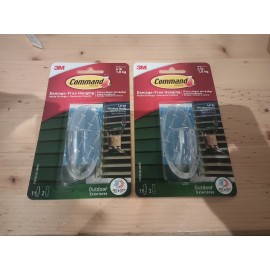 Command 4 lb. Large Clear Outdoor Window Hook -2 Pack