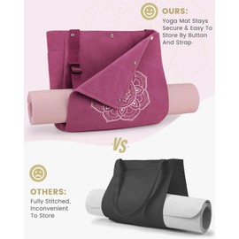 Gonex Yoga Mat Bag, Yoga Gym Bag Tote Bag with Multi Pockets for Women Men, Canvas Yoga Mat Carrier Take in Out Mat Easily for Pilates Travel Workout Office