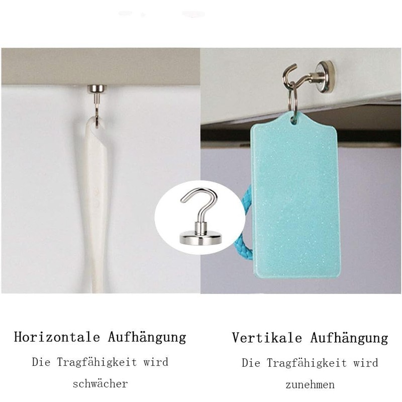 SZKKQKJ Magnetic Hooks, 8 Magnetic Hooks, Super Strong Magnets with