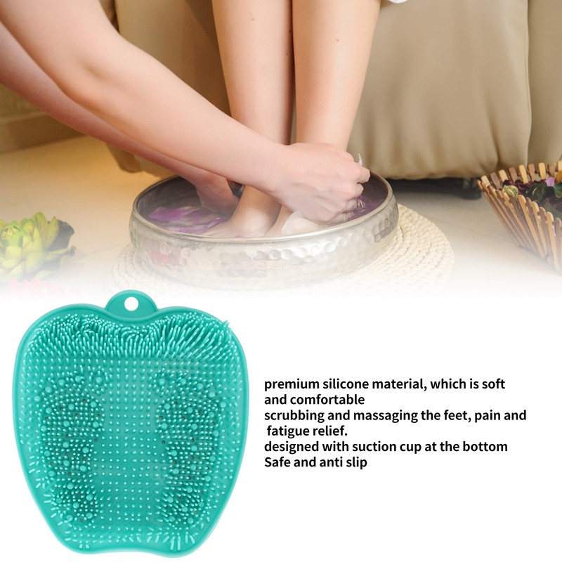 Shower Foot Scrubber Soft Silicone Anti Slip Suction Cup Odour