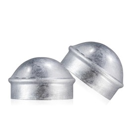 Chain Link Fence Post Caps, 2-7/8in Fence Post Connecting Cap, KINNAN Galvanized Steel Fence Terminal Post Caps, Round Dome External Post Caps, for 2-7/8" OD Top Rail Pipe, 2 Pcs