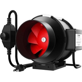 VIVOSUN 6" 390CFM Inline Duct Fan Speed Control Ventilation HVAC Exhaust Blower