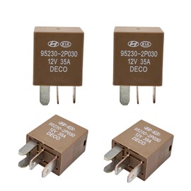 Set of 4-95230-2P030 High-Performance 12V 35A 4-Pin Relays Compatible for Hyundai and Kia Models