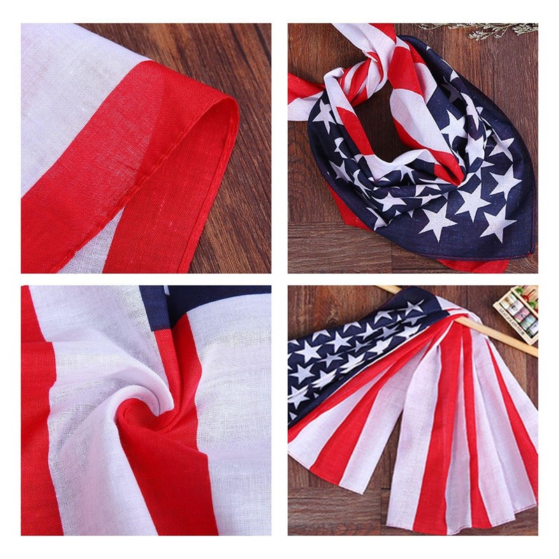 SLAXJNE 2 Pieces Bandanas, Red Bandana, Star Headband, American Flag