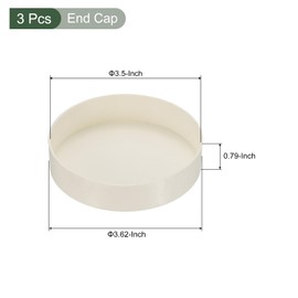 YOKIVE 3 Pcs End Caps, PVC Round Tube Insert End Cap Replacement, Great for Garden Irrigation, Water System (White, for 89mm ID)