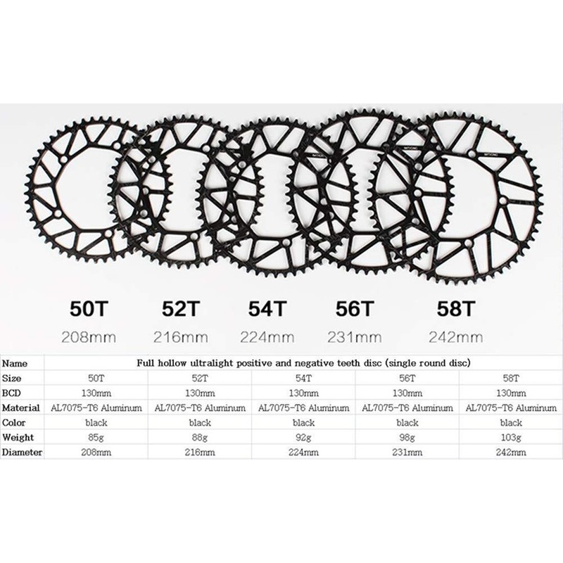 Litepro Folding Bicycle Full Hollow Bicycle Chain Wheel 48/50/52/54/56/58T Chainring