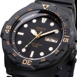 Casio MRW-200 Men's Standard Quartz Watch, Black x Gold MRW-200H-1EV, sports