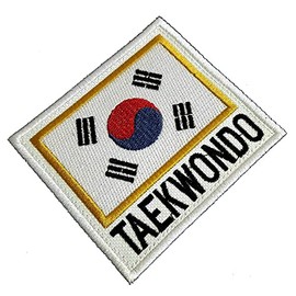 AM0257T01 - Taekwondo South Korea Flag Embroidered Badge Patch Iron on Sew on