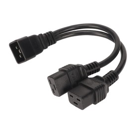IEC320 C19 to C20 Cable, Dual IEC320-C19 Female to IEC320-C20 Male Universal Y Splitter Power Cable 1 Input and 2 Outputs 12.6"
