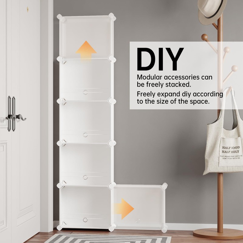 MAGINELS 6-Tier Slim Shoe Storage,Narrow Shoes Rack,Hidden Closet Organizer for