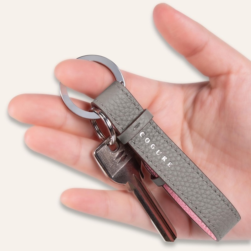 COGURE COPKRB Key Chain Bag Charm Genuine Leather Carabiner Ring