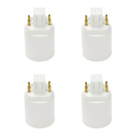 Nicerity G24 to E27 Lamp Head Light Bulb Sockets Light Bulb Adapters 4 Pins Short(Pack of 4)