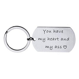 ShiQiao Spl You Have My Heart and My Ass Keychain Boyfriend Girlfriend Gifts Keyring Wife Husband Gifts