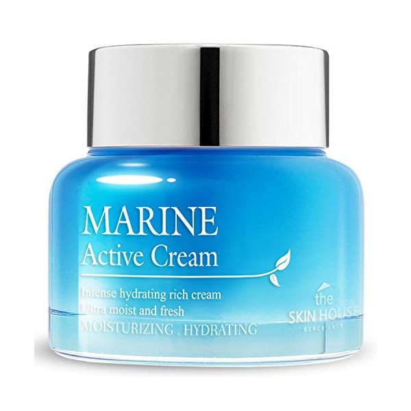 [The Skin House] Marine active cream (50ml/1.69oz). Hyaluronic acid hydrating cream instantly hydrates and moisturizes skin. Deep moisturizing for dry and dehydrated skin.