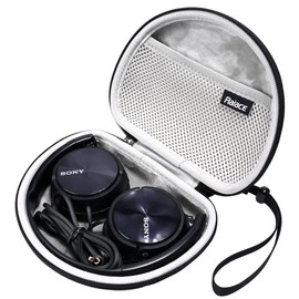 RAIACE Hard Storage Case Compatible with Sony MDRZX110NC & MDRZX110AP Noise Cancelling Headphones. (Case Only) - Black(Gray Lining)