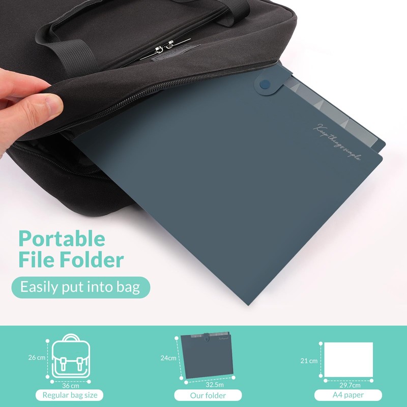 KONVINIT Document Folder A4 Document Bag Coloured Expanding Folder A4