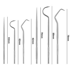 6 Piece Set Stainless Steel Metal Toothpicks Durable Tooth Pick Metal Portable Reusable Metal Toothpicks for Outdoor Picnic Camping with Toothpick Container