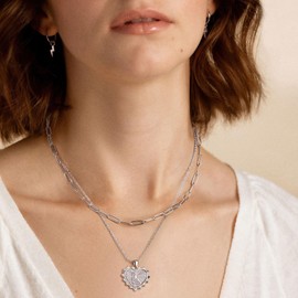 FANZE Dainty Layered Necklaces for Women Pendant Initial Necklace Chain Necklace Simple Adjustable for Women