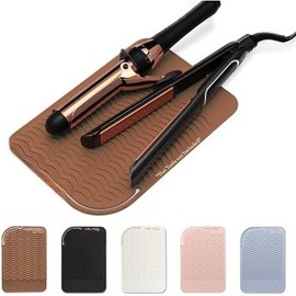 Heat Resistant Mat - Iron Mat - Curling Iron Holder - Silicone Heat Resistant Mat - Makeup Mat - Hot Tools Mat - Hot Tools Flat Iron Holder - Color: Mocha Brown