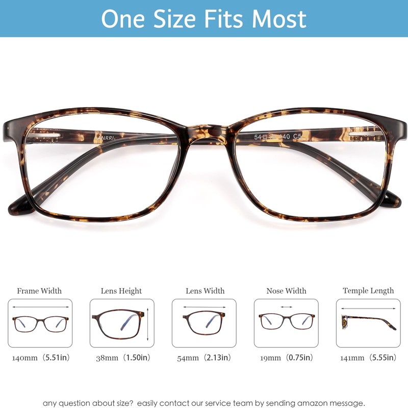 ANRRI Non Prescription Glasses for Women Clear Lens Classic Square