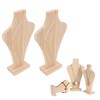 2pcs Wooden Necklace Display Stand Vase Shaped Light Weight Solid