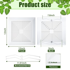 GDGDSY Bathroom Exhaust Fan Cover with Springs 12 Inch, White Bathroom Fan Cover Replacement for Ceiling or Wall-Mount Exhaust Fan with Air Diverter Grille(1Piece)