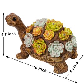 FORUP Estatua de jardín de Tortuga, Figura de Tortuga de Resina, Adornos de jardín con Luces LED solares para decoración de jardín al Aire última intervensión