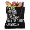 Jameson Quote Funny Birthday Custom Name Idea Engineer Tote Bag