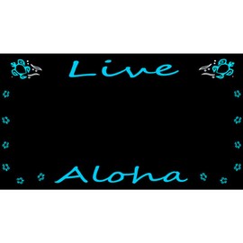 CafePress Aluminum Live Aloha Honu License Plate Aluminum License Plate Frame, License Tag Holder