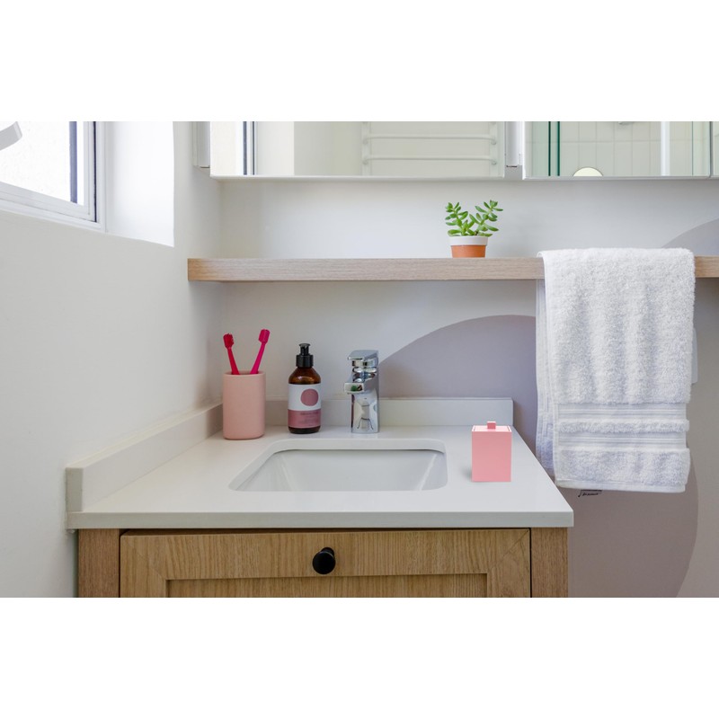 Joitsvia Bathroom Q Tip Holder with lid, Resin ,Square (Matte