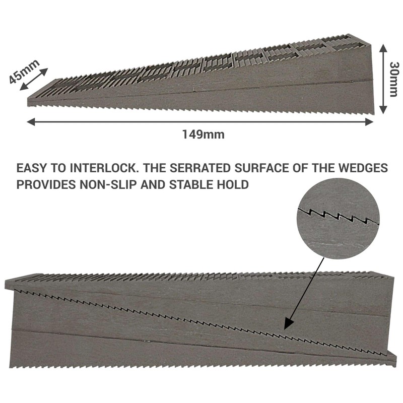 SKIR'CO (Pack of 4) Plastic Fluting Wedges 149 x 45
