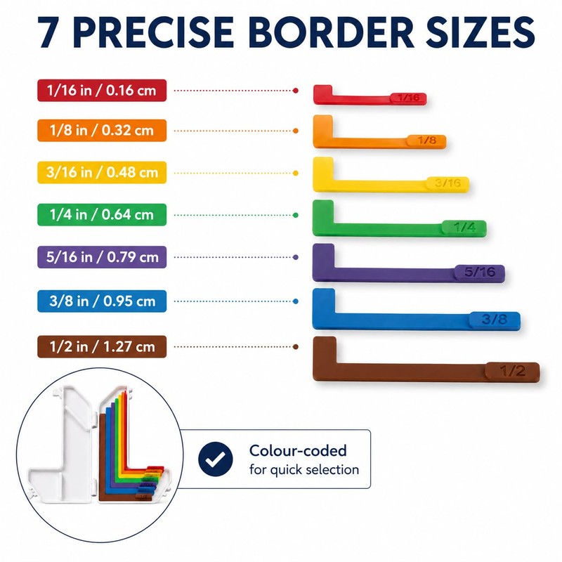 Domefahaso 7‑Pcs Card Making Alignment Guides Set with Case