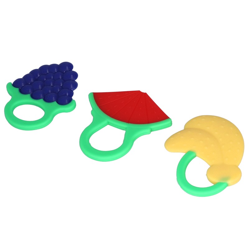 3Pcs Baby Teething Toys Lovely Fruit Shape Teeth Discomfort Relief