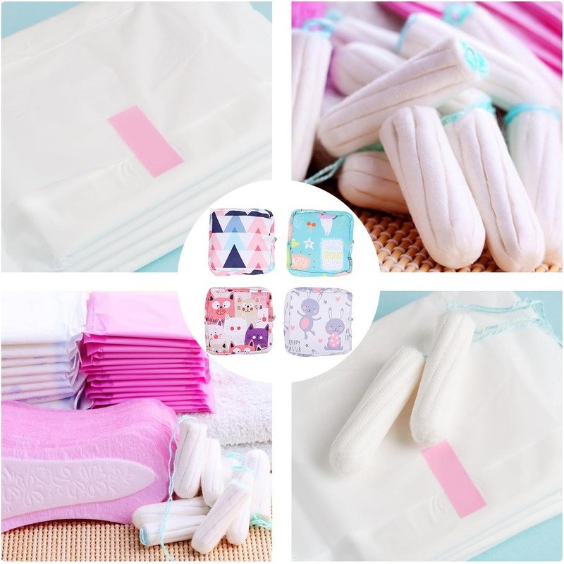 Bolsa para Toallas Sanitarias Compacta 4 Piezas en Colores Surtidos