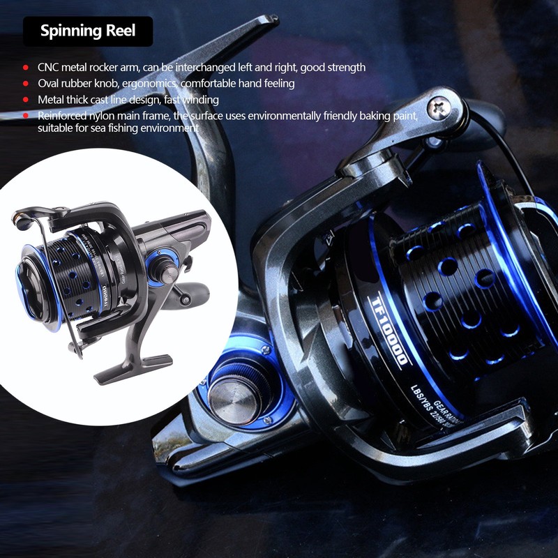 TF8000 Left Right Interchangeable Spinning Reel 13+1BB 4.1:1 Gear Ratio