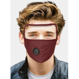 True Face Cotton Face Washable Reusable Bandanas Outdoors Headwear Scarf Face Dust Cover With Filter And Face Bandanas Detachable Eye Shield Wine (5 Pack)