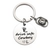 Eilygen Drive Safe Cowboy Keychain 26 Letters Keychain Gifts for