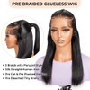Alipearl Wigs Half Up Half Down Straight Lace Front Wigs