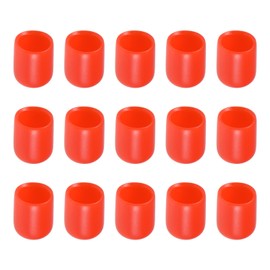 Rebower 20pcs Screw Thread Protector Covers Rubber End Caps Screws Bolts Metal Tube Rod Furniture 10mm Inner Diameter Red