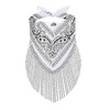 Women Finged Bandana Western Cowgirl Scarf Rhinestone Tassel Neckerchief Bachelorette