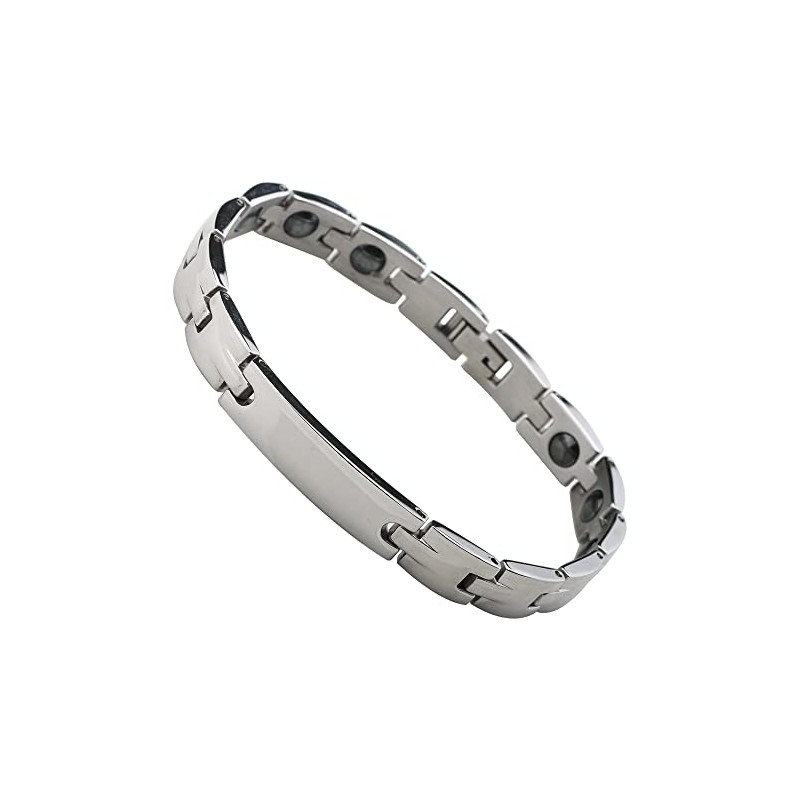 Silver KYASYA Hematite Bracelet, Stainless Steel, Bangle, Silver Chain, Bracelet,