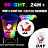 mishunyus 40 PCS Christmas Party Cups Glowing Christmas Flashing Theme