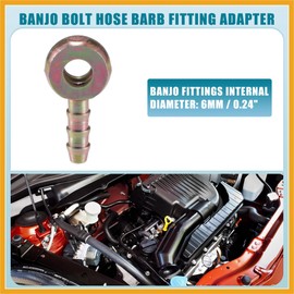 Partuto Universal Banjo Bolt 6mm ID Banjo Bolt Hose Barb Fitting Adapter Replacement for Motorcycle Car Metal Bronze Tone (Set of 2) Replacement