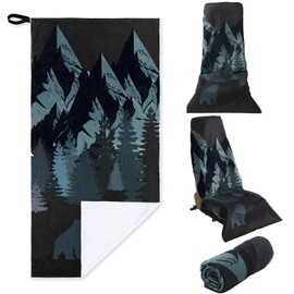 Hahafelt 1 Pack Car Seat Towel Covers Athletic Running Towel Performance Microfiber Post Workout Sweat Washable Cover Non Slip for Car Outdoor Sport Activities 63 x 31.5 Inches (Bear Ridge)