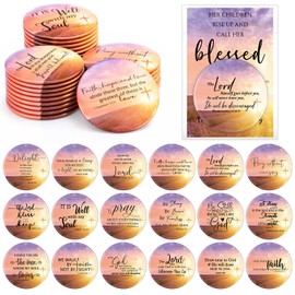 Meanplan 36 Sets Mother's Day Mirrors Christian Gifts Bulk Religious Bible Verse Makeup Compact Mirrors for Women Church, 18 Styles