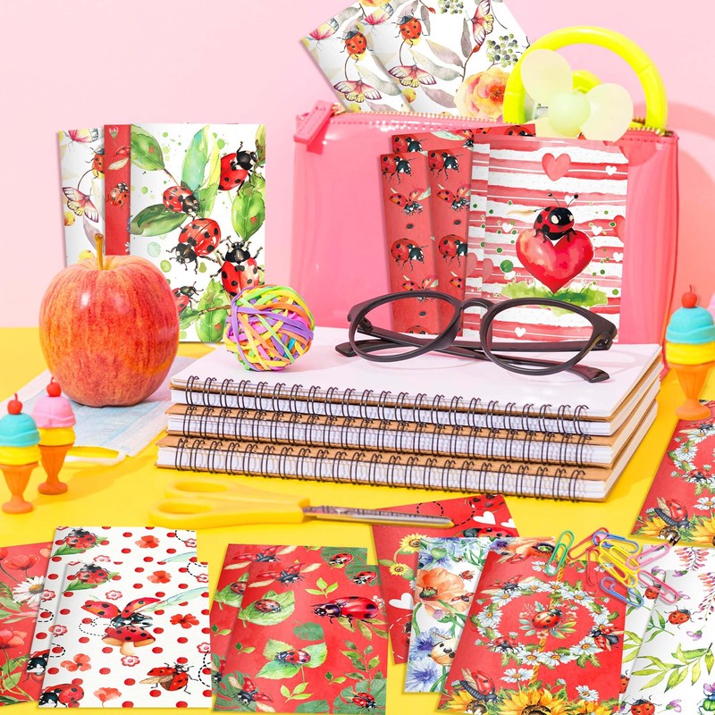 24 Pcs Ladybug Mini Notebooks - Lady Bug Portable Pocket