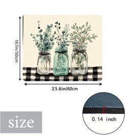 NYZE Washer Dryer Covers For The Top Non-Slip Waterproof Washing Machine Pad Decorative Protective Mat for Washer, Dryer Laundry Room, Kitchen (Eucalyptus in Jars, 23.6''×19.7'')