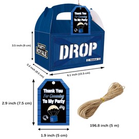 Apinwin Apinwin Vedio Game Military Supplie Loot Blue Drop Boxes 24Pcs with Thank you Gift Tags 24Pcs, Battle Gamer Party Favor Gift Box, Gaming Theme Birthday Baby Shower Anniversary Party Decorations