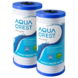 AQUA CREST AP810 Whole House Water Filter Replacement for 3M® Aqua-Pure AP810, AP801, AP811, Whirlpool® WHKF-GD25BB, WHKF-DWHBB, 5 Micron, 10" x 4.5", Well & Tap Water Filter, Pack of 2