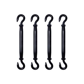 Pastlla 4 Pcs Stainless Steel Turnbuckle Hook and Hook Turnbuckle, Tightening up Metal Cable Wire, for Wire Rope Tension, Hanging Sun Shade Tent Sail Hardware Fittings(M8)